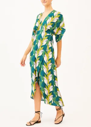 Katherine Leaf Print Maxi Dress