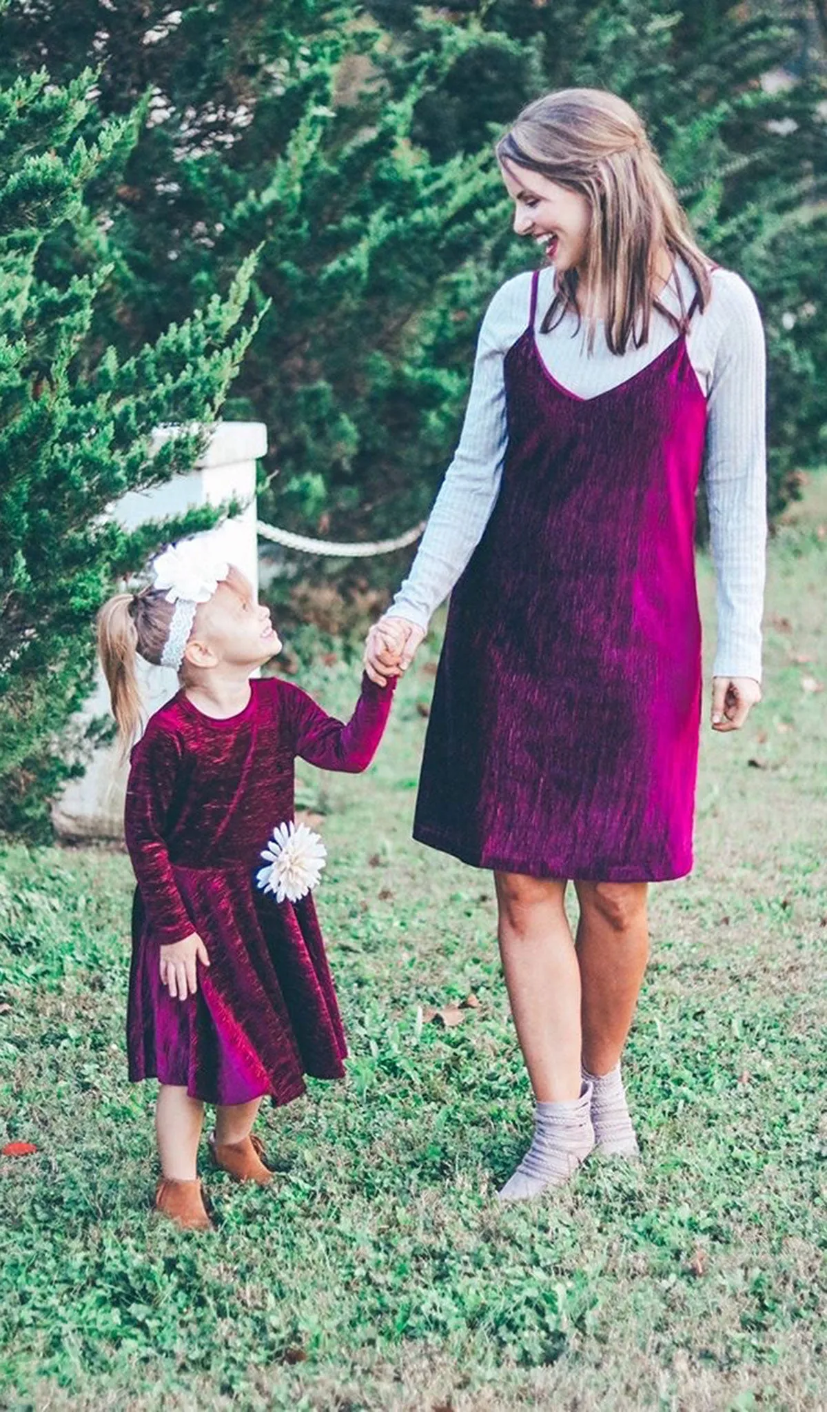 Kendyl Kids Velvet Twirly Dress - Merlot