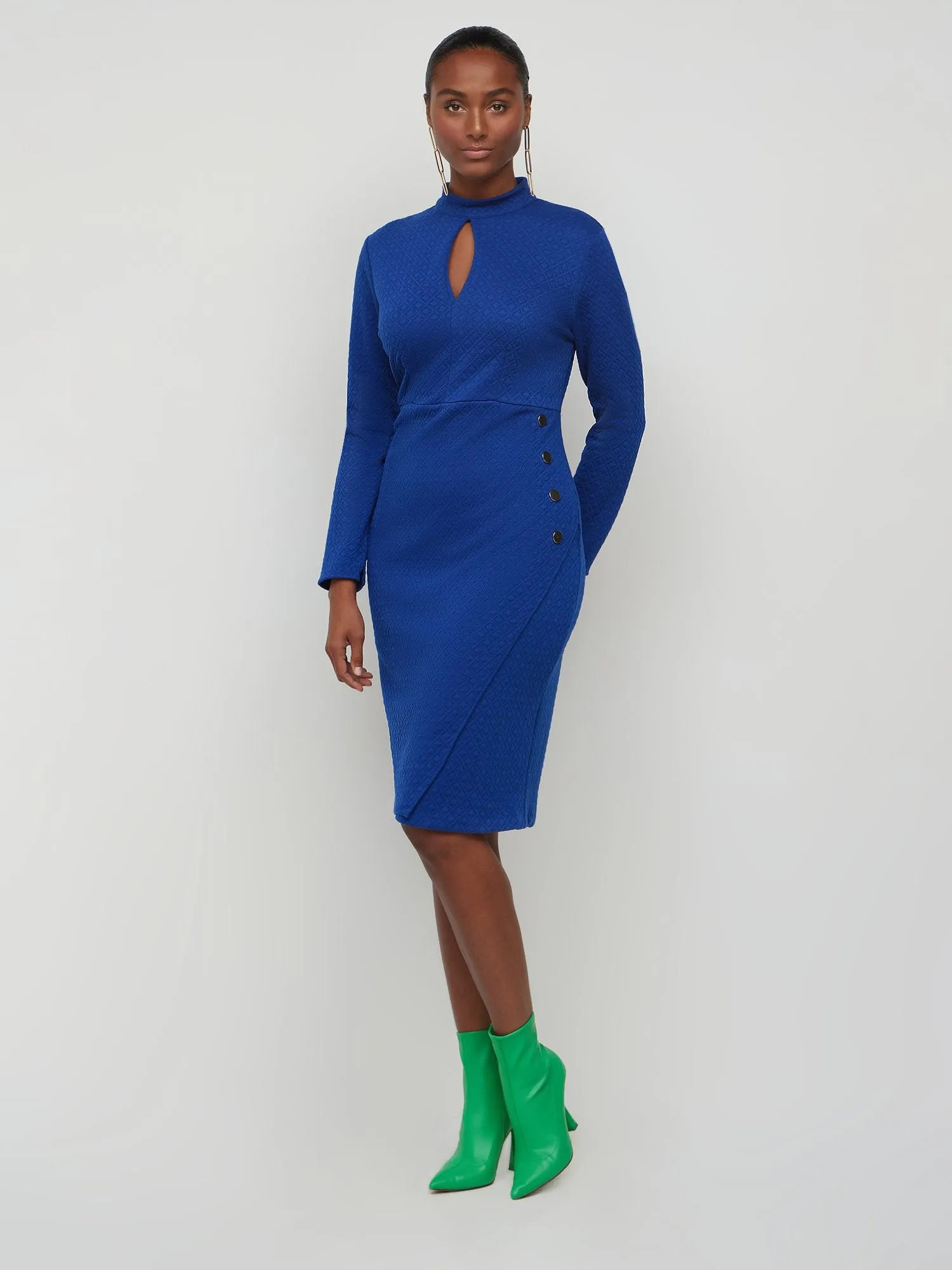 Keyhole Cut-Out Sheath Dress