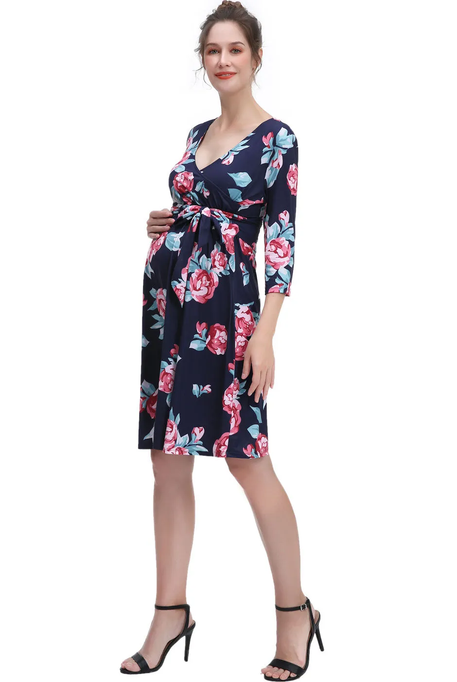 Kimi   Kai Maternity "Diana"Nursing Faux Wrap Dress