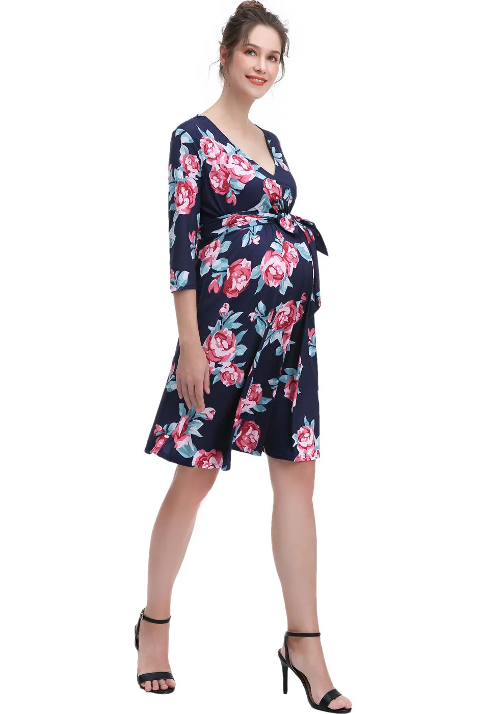 Kimi   Kai Maternity "Diana"Nursing Faux Wrap Dress