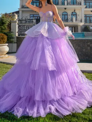 Lavender Beaded High Low Prom Dresses Purple Beaded High Low Formal Graduation Dresses