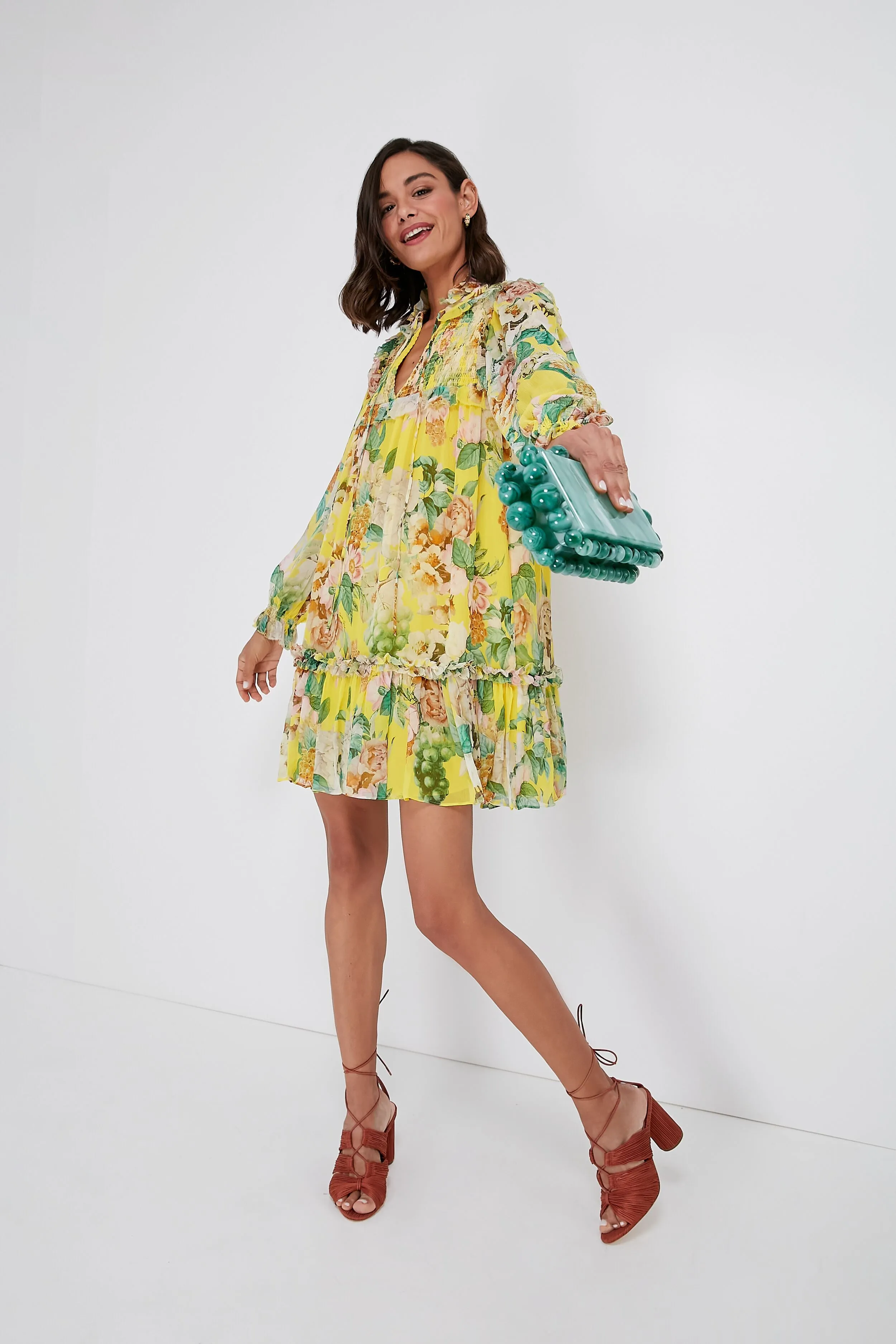 Lemon Zest Cornucopia Mikayla Dress