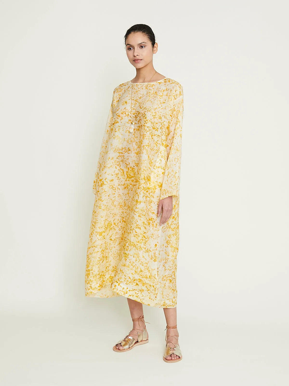 Long Tunisian Tunic in Marigold