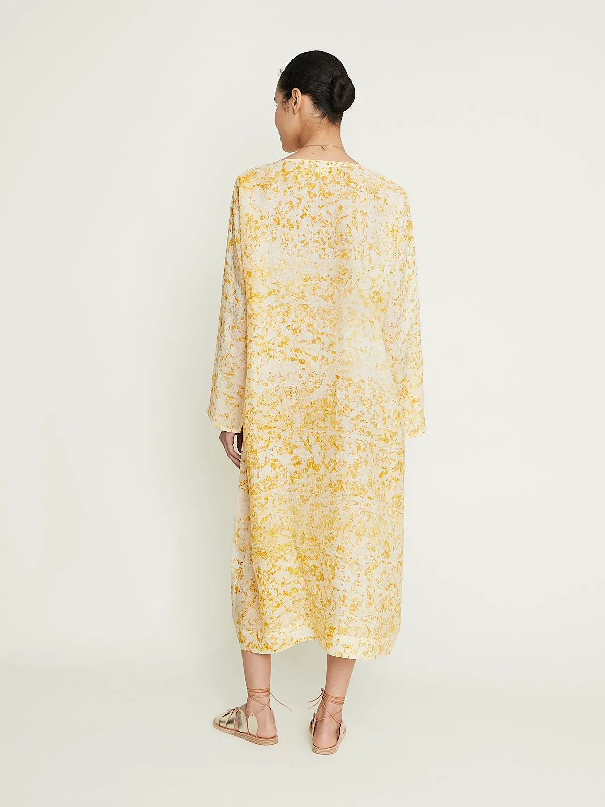 Long Tunisian Tunic in Marigold