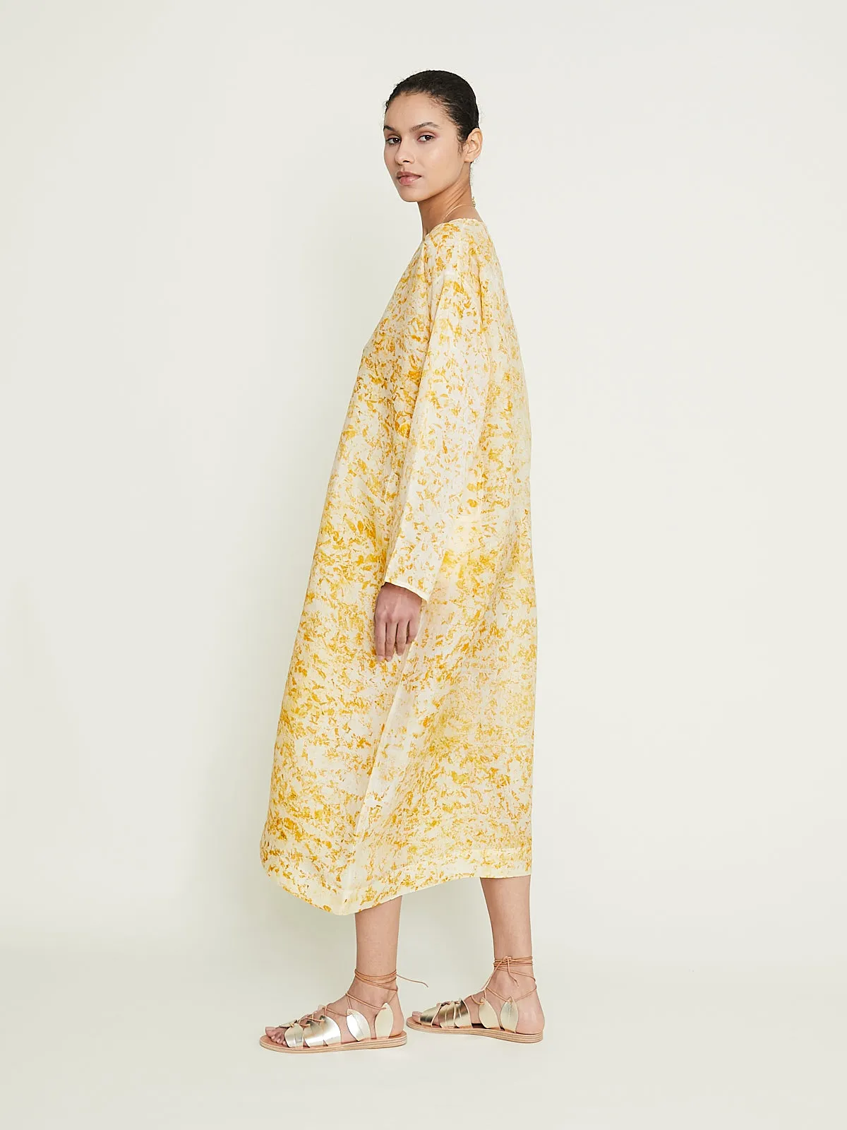 Long Tunisian Tunic in Marigold