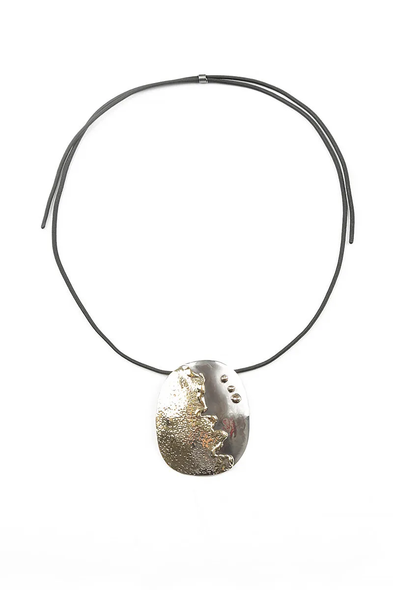 Lunar Horizon Metal Pendant Necklace