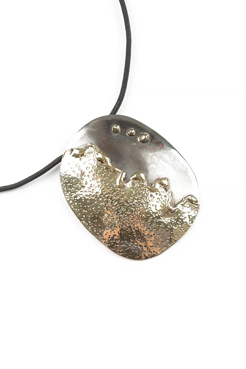 Lunar Horizon Metal Pendant Necklace