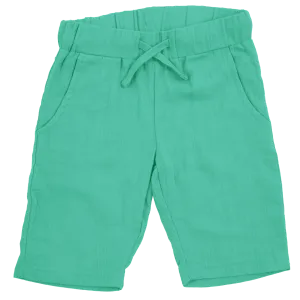 Maxomorra Green Muslin Knee Shorts