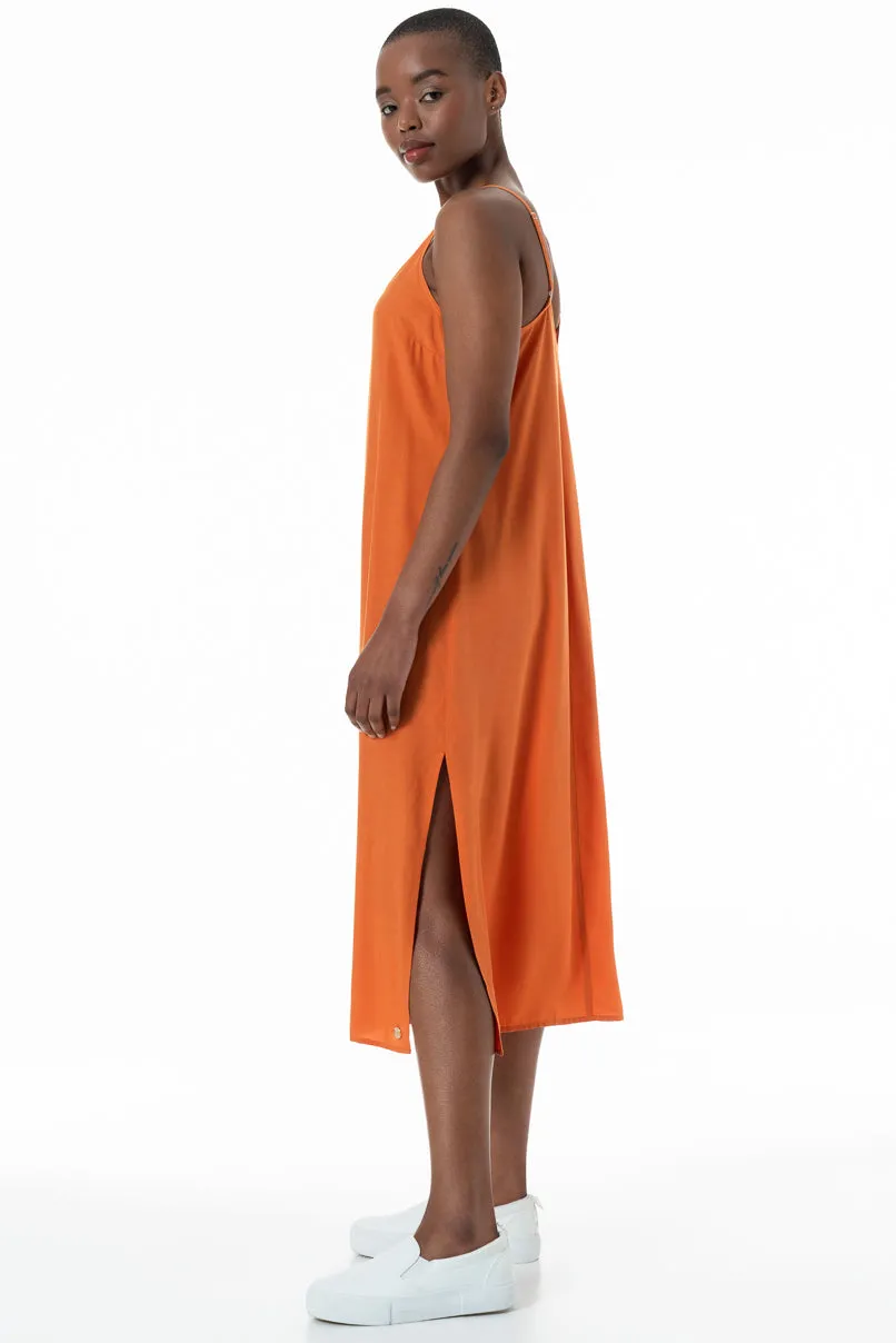 Midi Slip Dress _ 152169 _ Orange