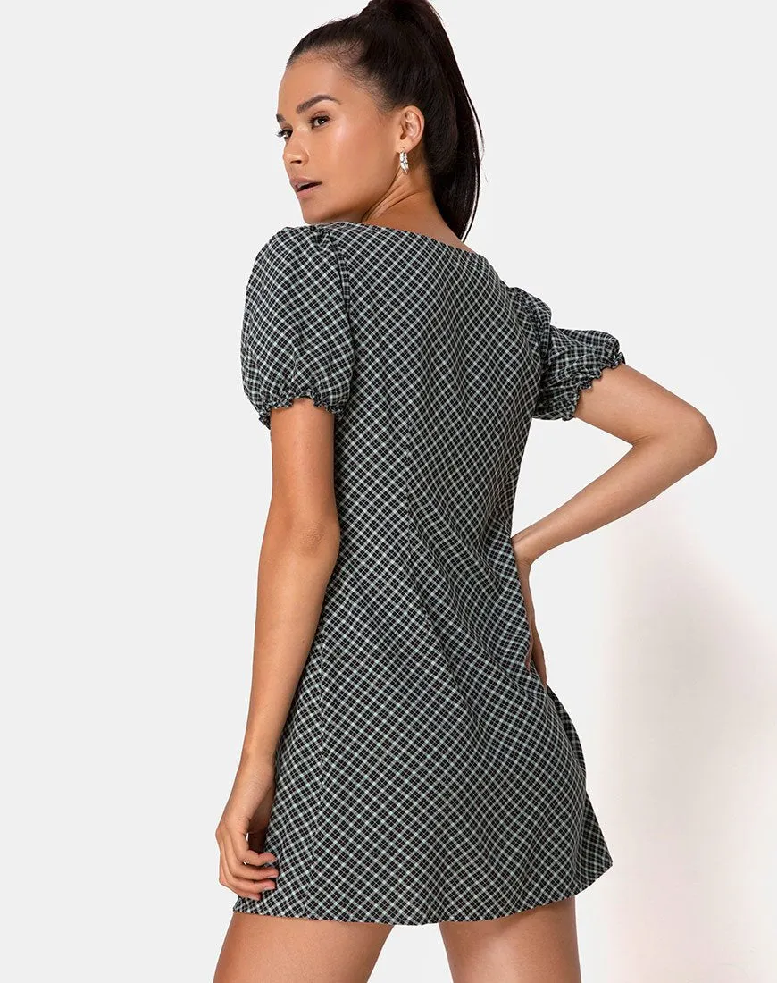 Montero Mini Dress in Check it Out Green