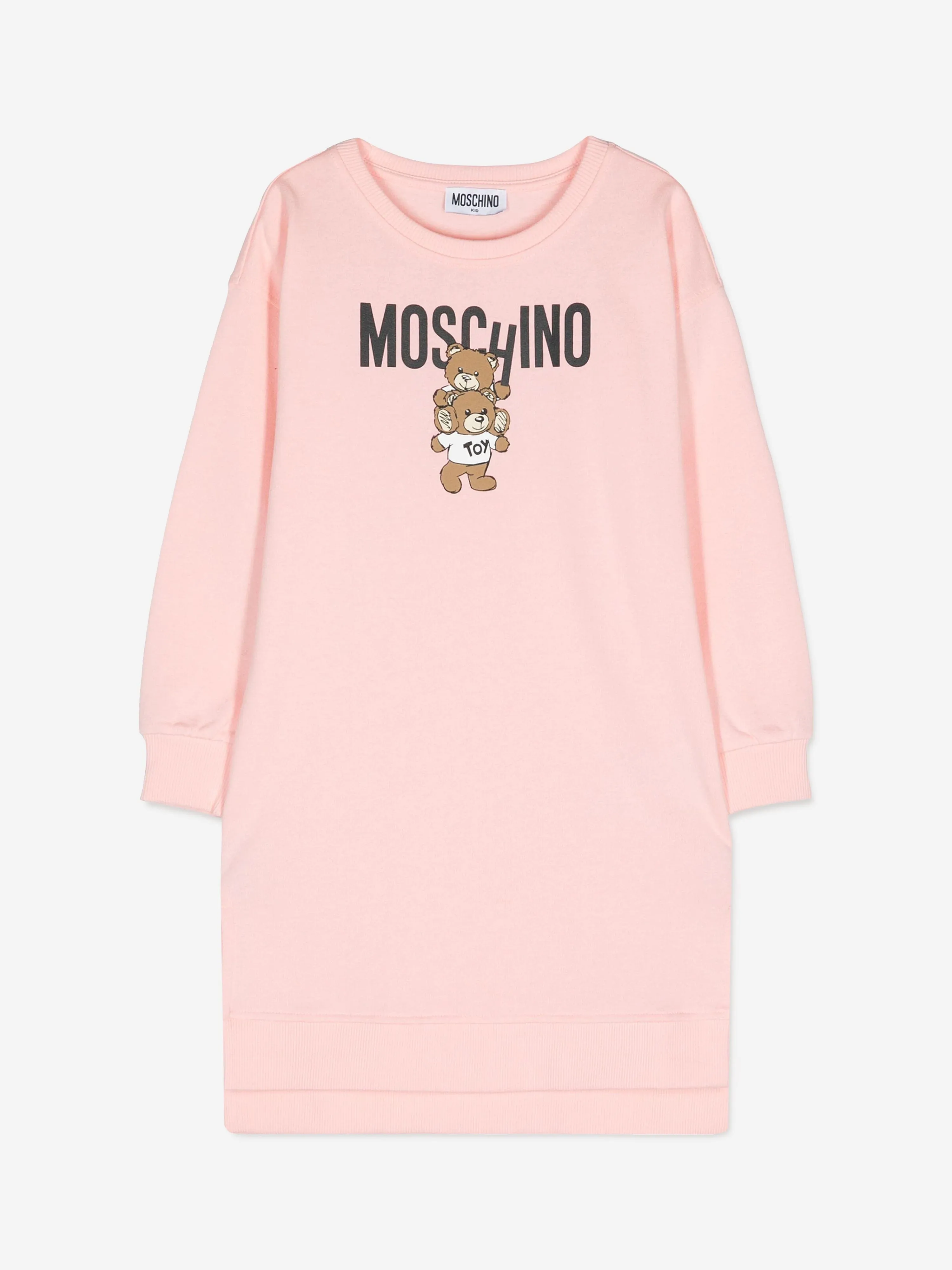 Moschino Girls Bear Logo Sweater Dress in Pink