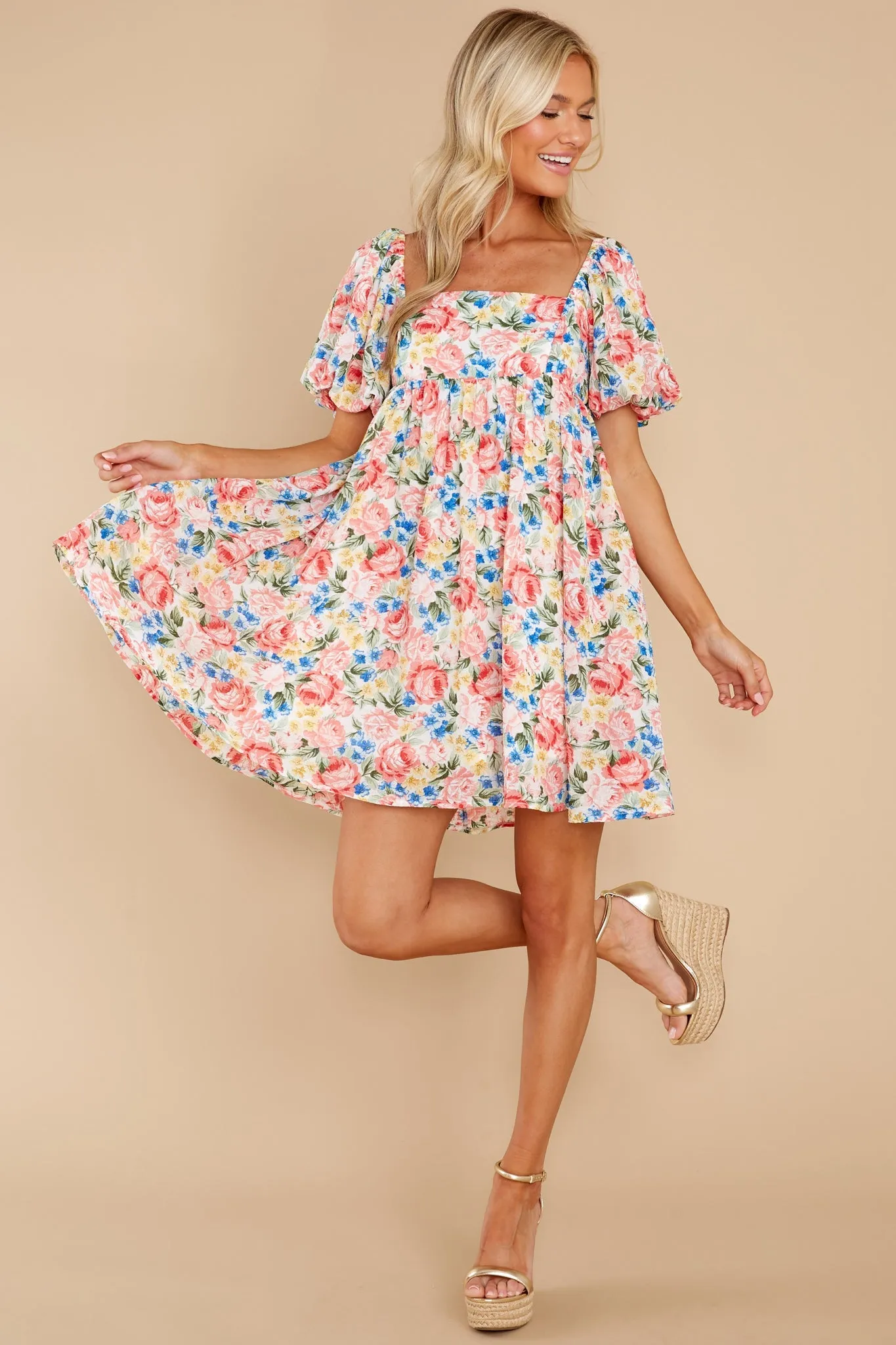 My Sweet Love Pink Multi Floral Print Dress