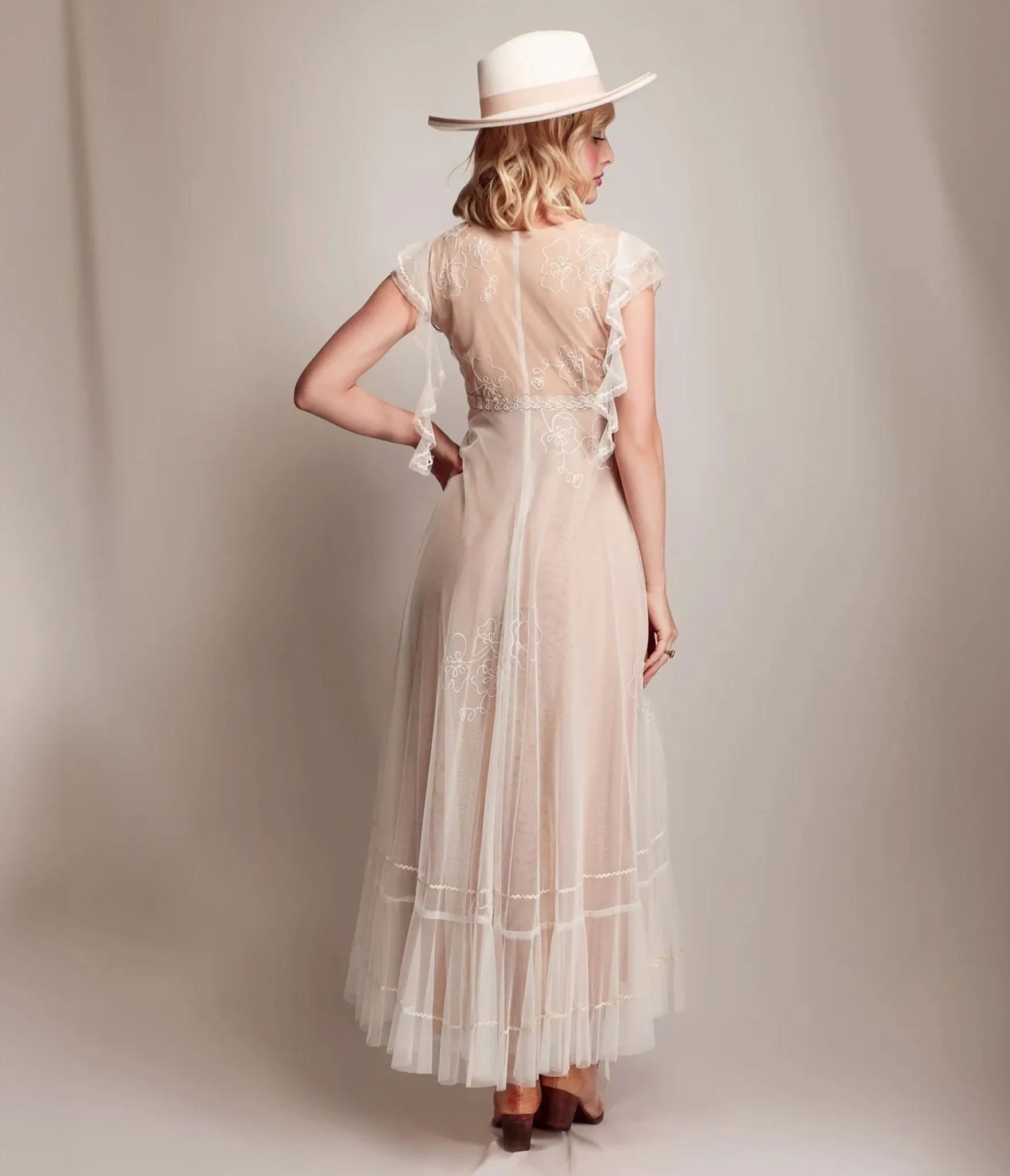 Nataya Ivory & Gold Desert Breeze Savannah Dress