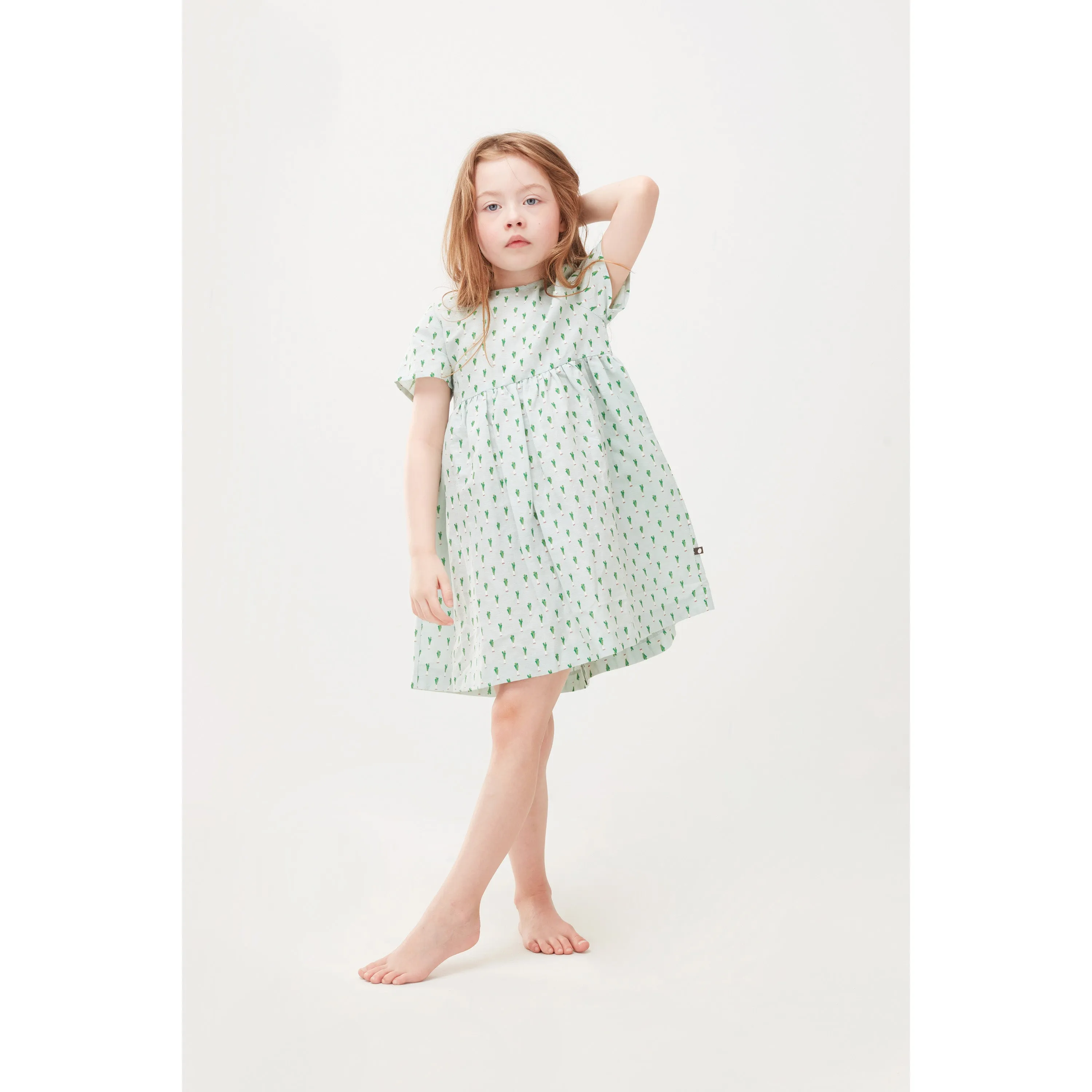 Oeuf SS Dress Leek Print