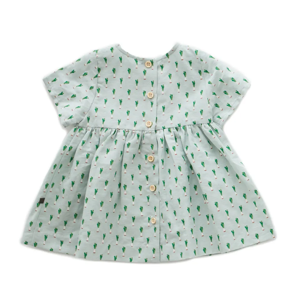 Oeuf SS Dress Leek Print