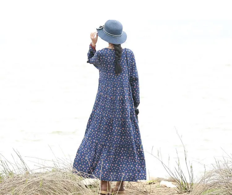 Oversized Floral Hippie Maxi Dress