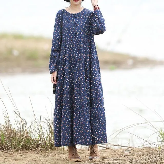 Oversized Floral Hippie Maxi Dress