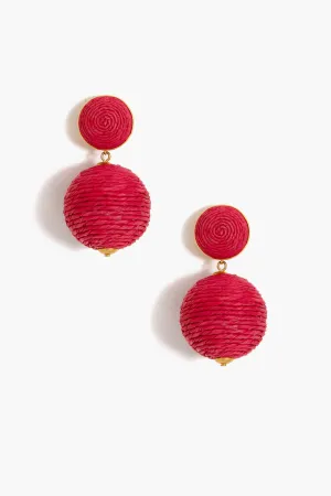 Pink Raffia Lantern Earrings