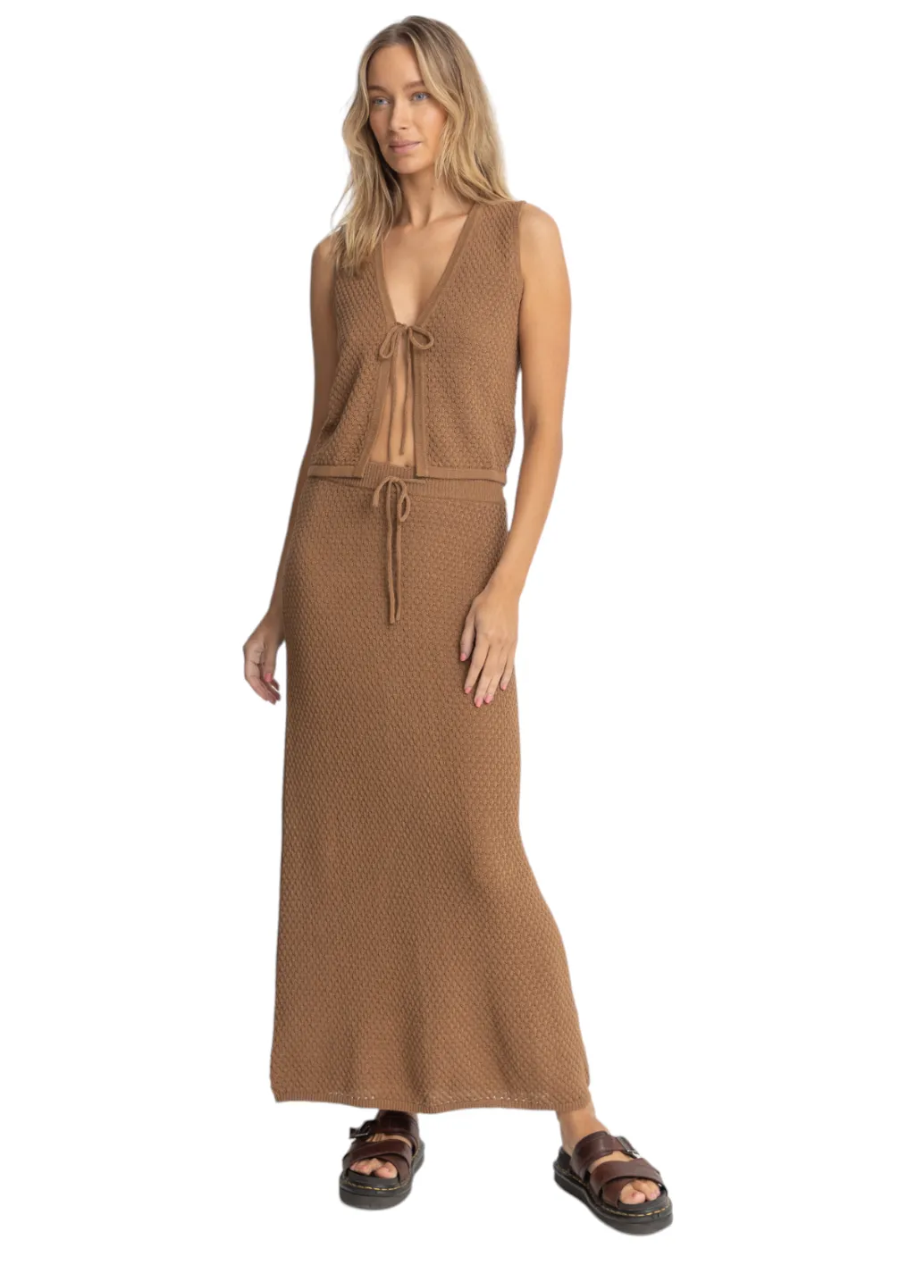 Rhythm - Jossie Knit Maxi Skirt - Chocolate