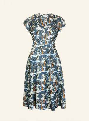 Rita Dress - Blue Puffins