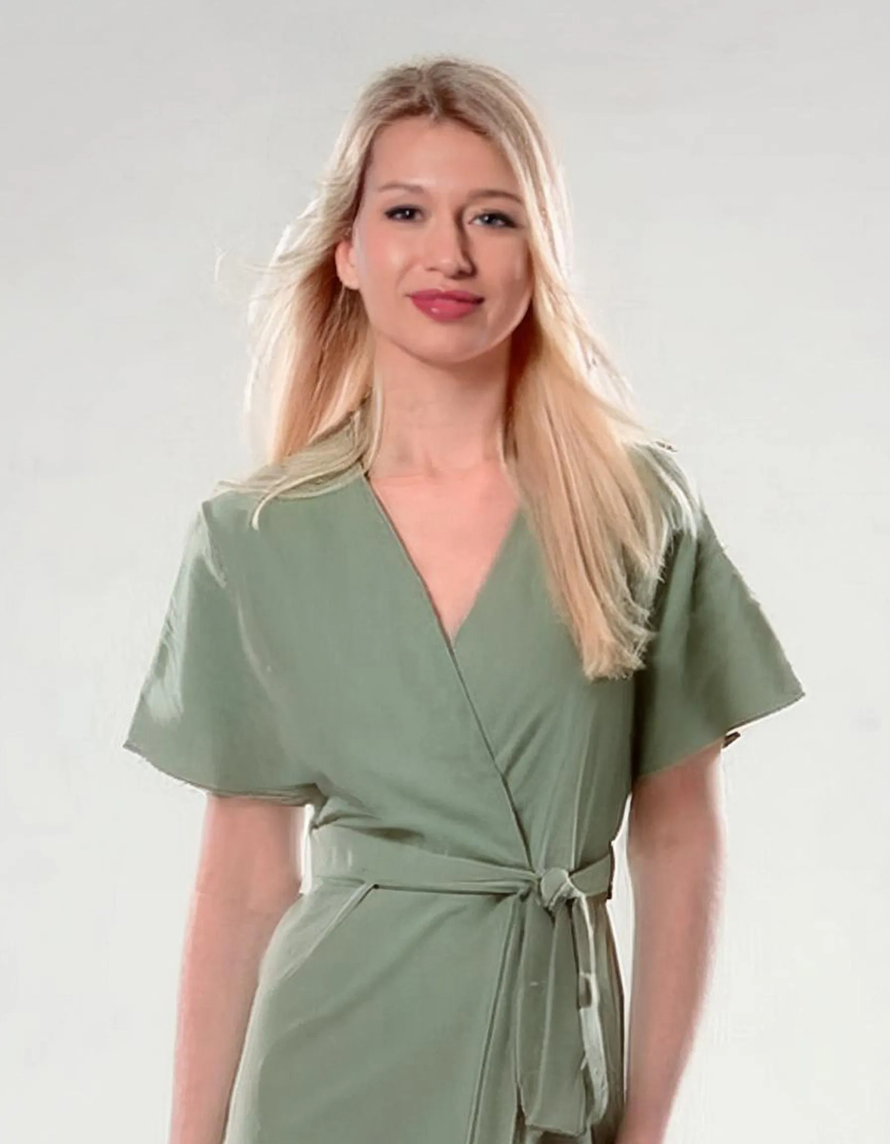 Sage Green Simplicity Wrap Dress