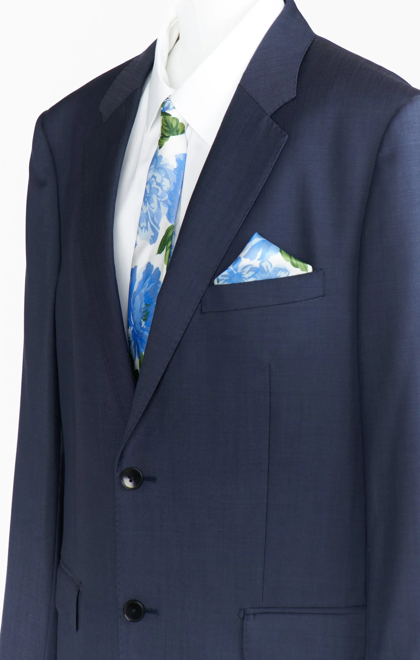 Sam Pocket Square ~ Cottage Floral Blue