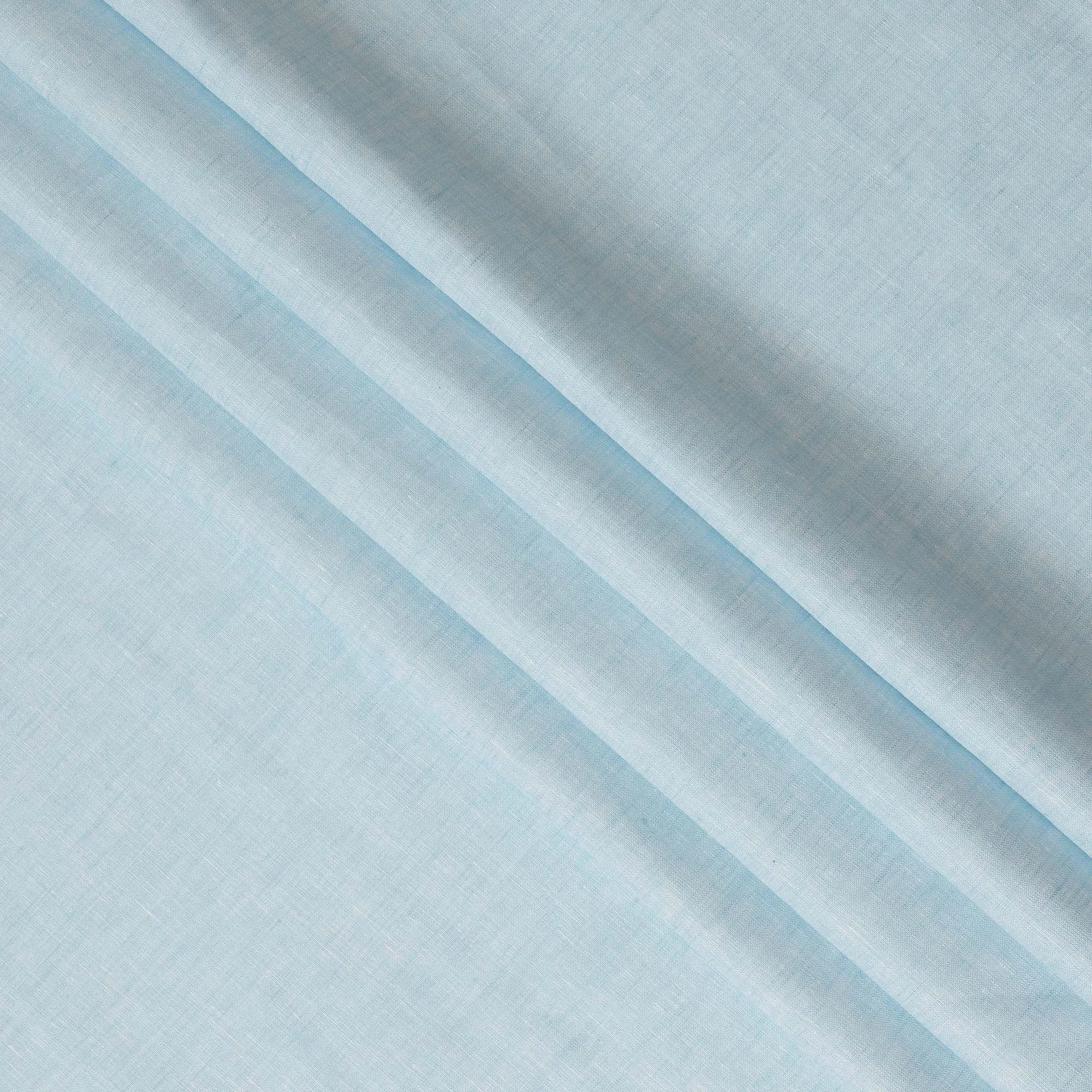 Sky Blue Pure Linen Fabric for Tailoring, 60 Lea, 150 cm Width-D20551