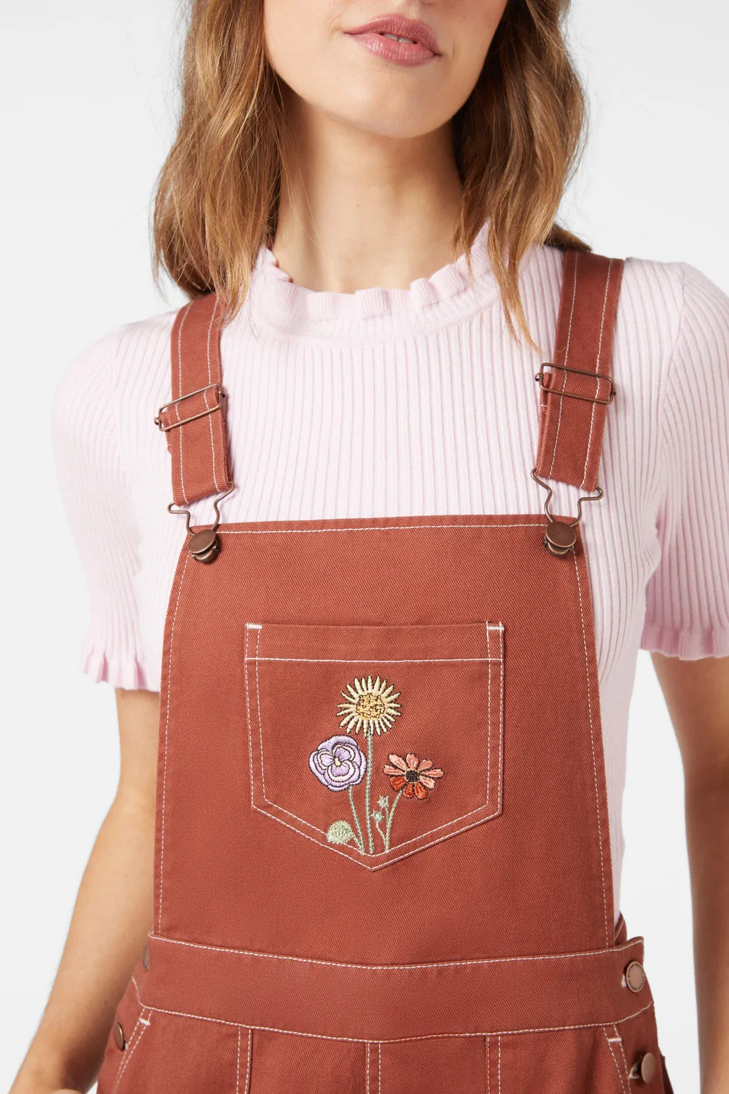 Spring Time Embroidered Overall