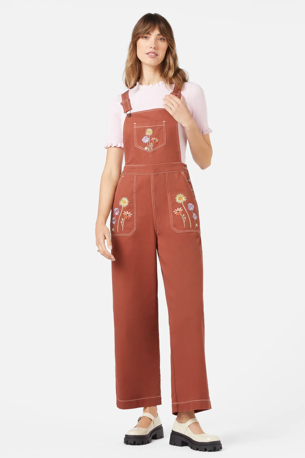 Spring Time Embroidered Overall