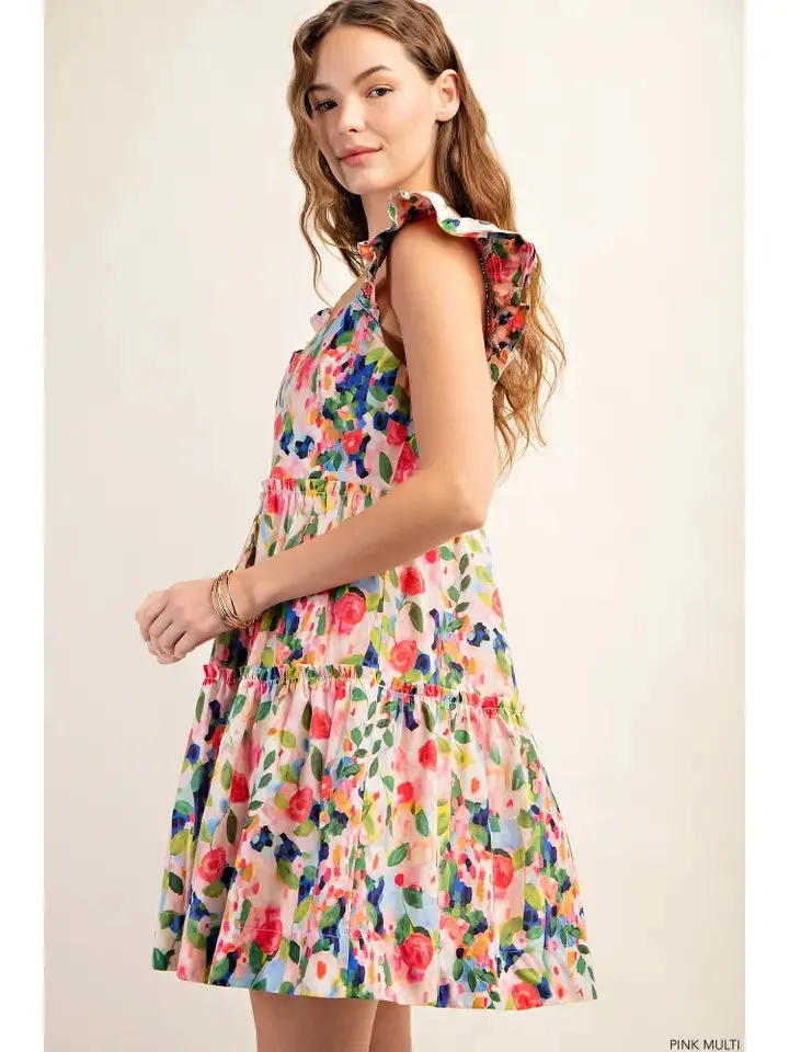 Tessa Square Neck Floral Mini Dress