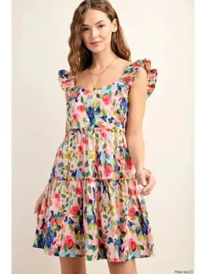 Tessa Square Neck Floral Mini Dress