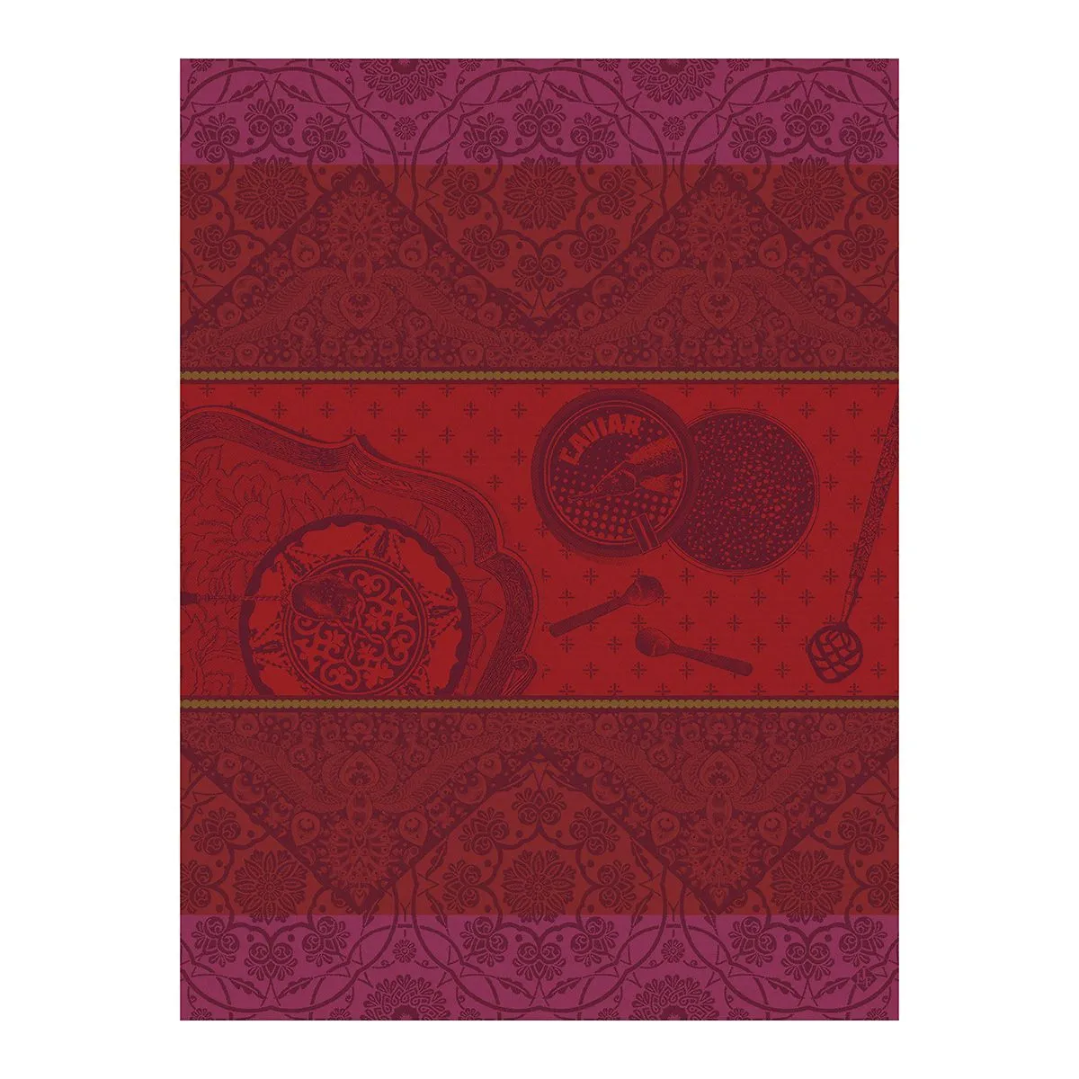 Tsar Red Tea Towels by Le Jacquard Français