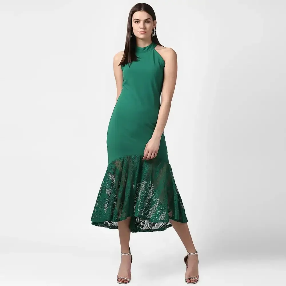 Women Stylish Crepe Fit and Flare Dress