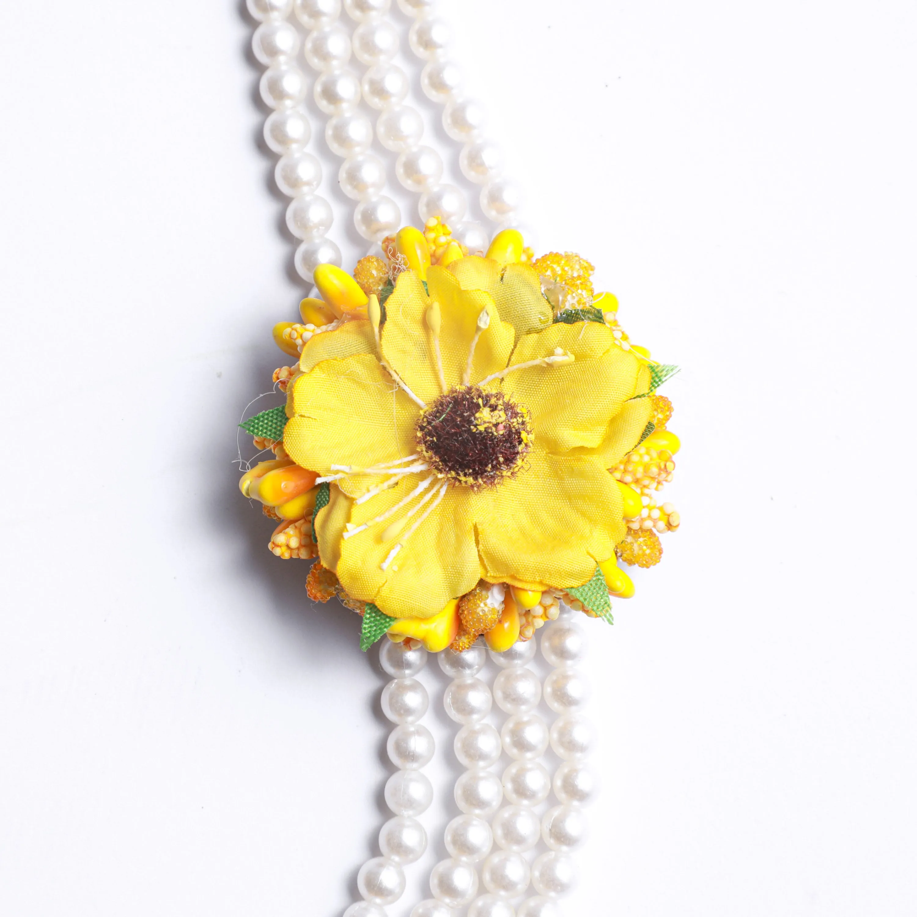 Yellow Floral Necklace Set