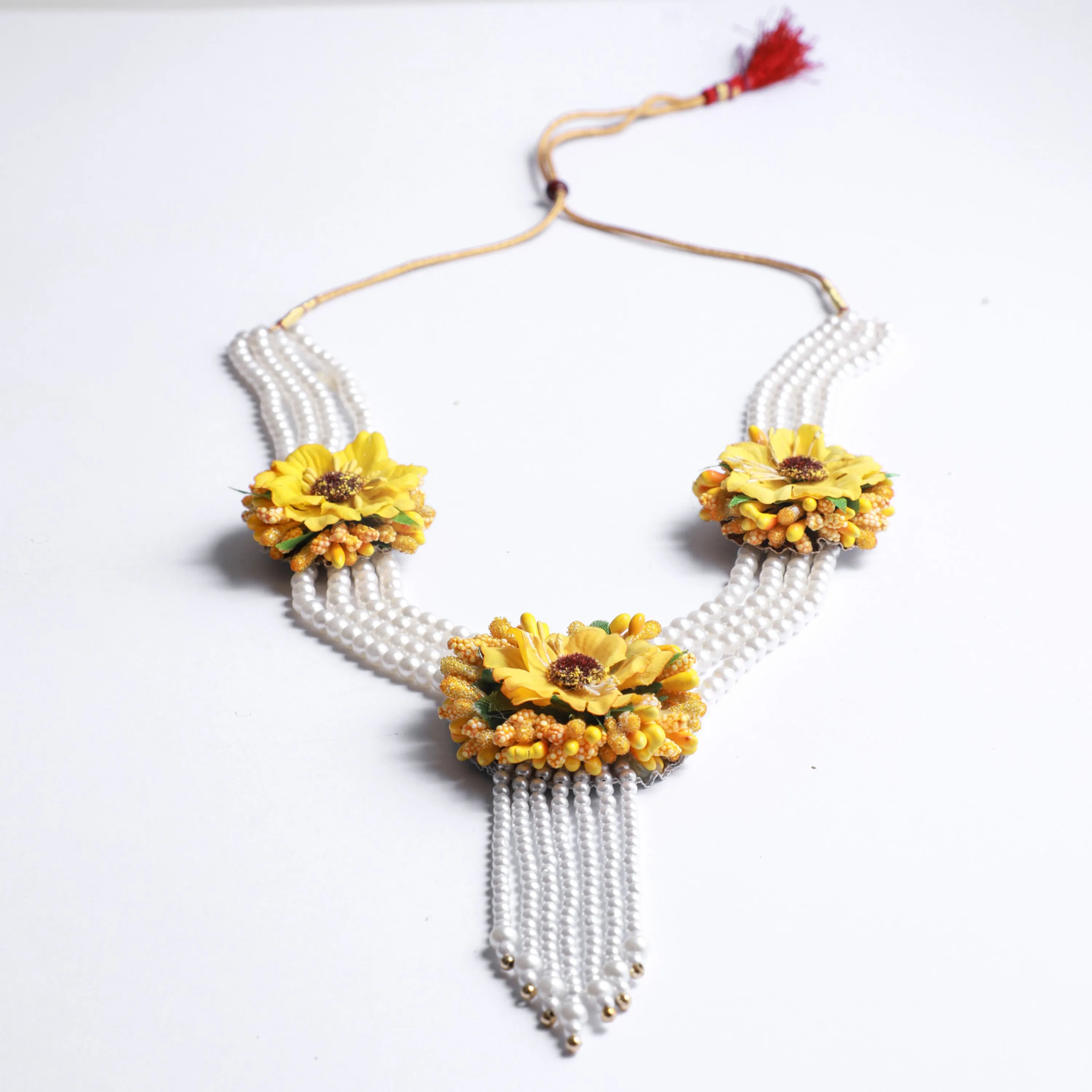 Yellow Floral Necklace Set